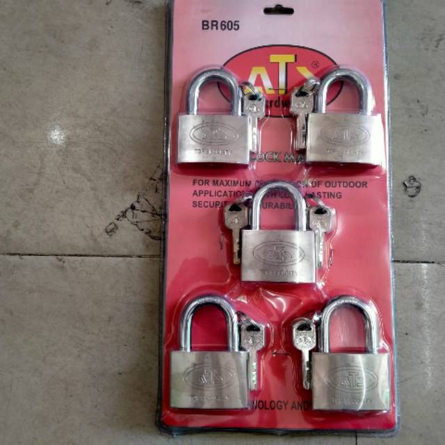 Gembok Master Key 60mm x 5pcs/GEMBOK SET ATS MASTER KEY 60MM S (BR605)/GEMBOK GUDANG GEMBOK PAGAR RUMAH GEMBOK WARUNG SEPEDA GEMBOK PAGAR RUMAH BERKUALITAS PER SET