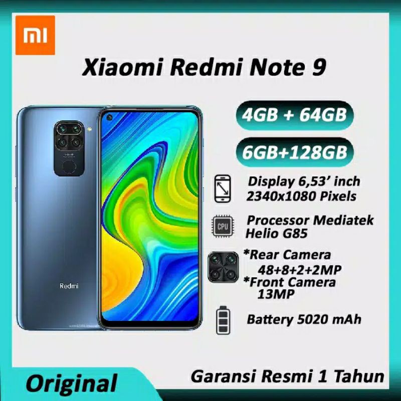 REDMI NOTE 9 6GB/128GB (AKULAKU,KREDIVO,KARTUCREDIT) | Shopee Indonesia