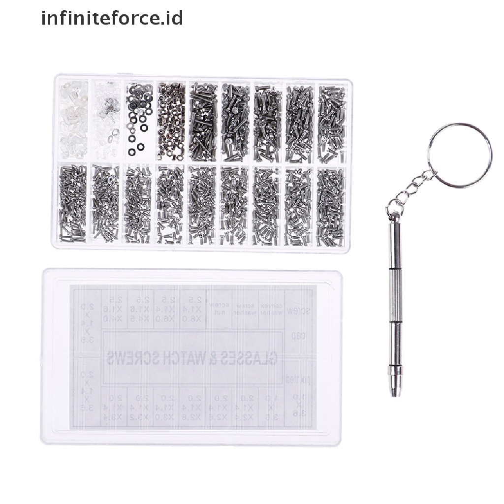 (Infiniteforce.Id) 1000pcs / Set Sekrup + Mur + Baut Untuk Reparasi Kacamata