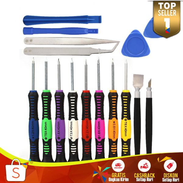 Obeng Set 16in1 PD02 Reparasi Smartphone Handphone Screwdriver Memperbaiki Barang Elektronik Gadget