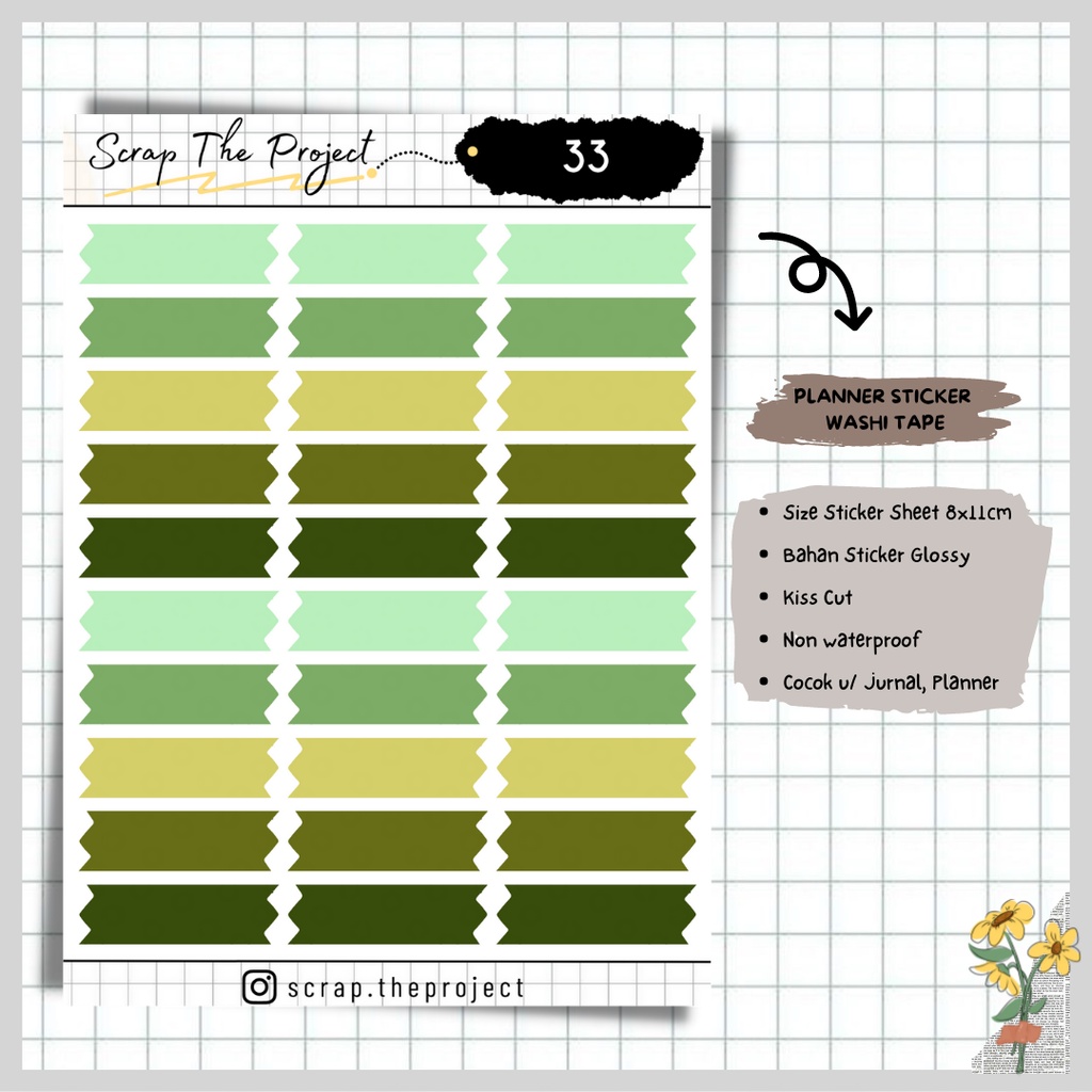 

STICKER DECO PLANNER / STICKER WASHI TAPE / STP - 33