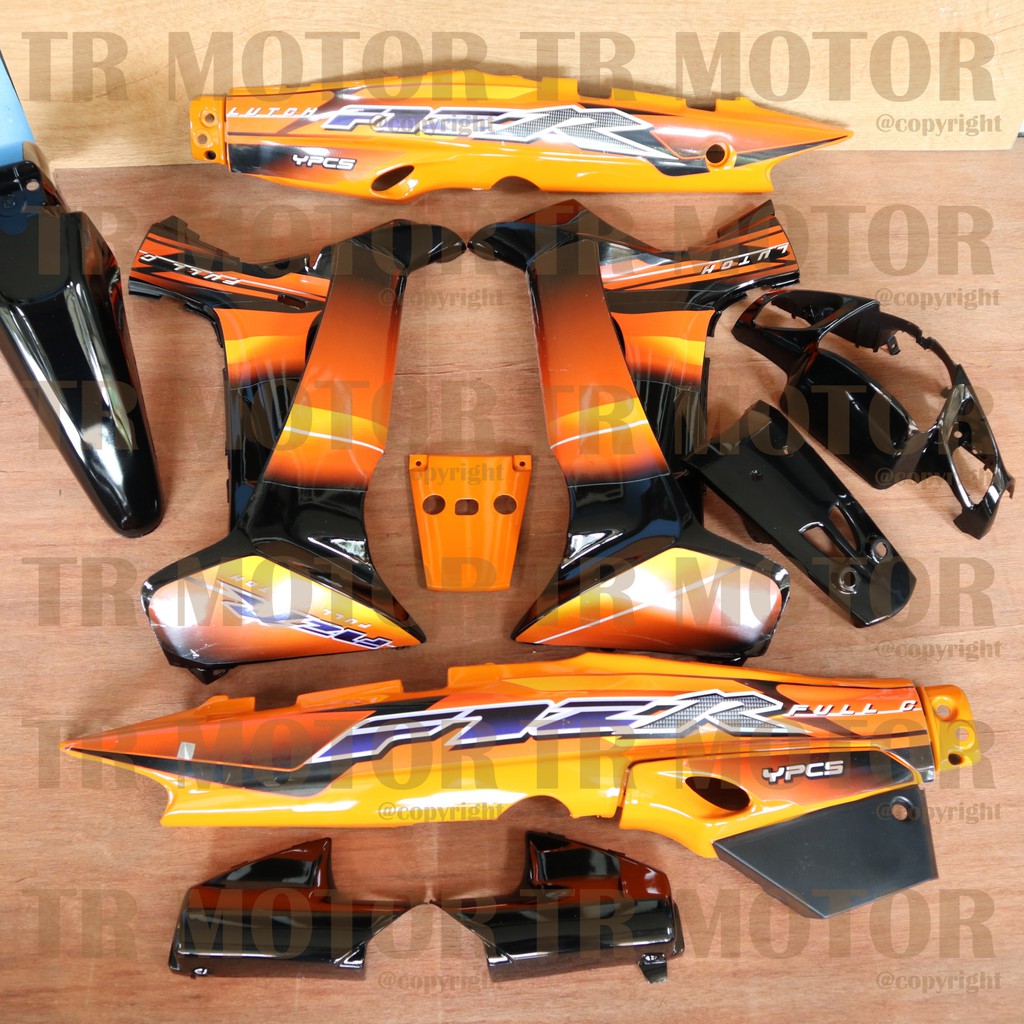 Cover Body Fizr F1zr Full Clutch Orange Hitam Full Set Halus Cover Bodi Yamaha Fiz r