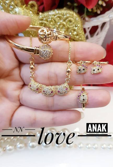 Xuping set perhiasan anak lapis emas 18k 2742j