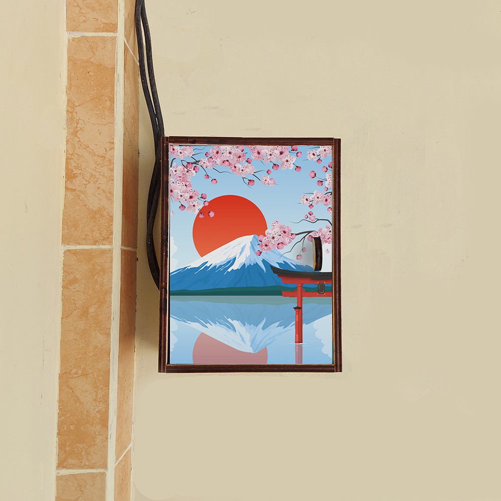 Tutup Meteran Listrik PLN / Box Panel Listrik Rumah - Motif Jepang