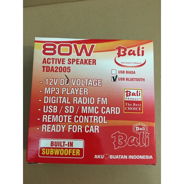Active speaker TDA2005 80w subwoofer usb bluetooth
