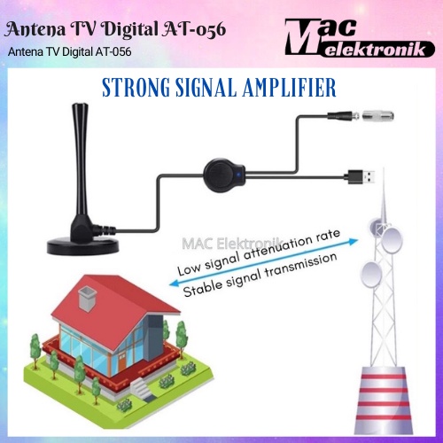 ANTENA TV DIGITAL STICK TV DIGITAL INDOOR DVB T2 28DB HIGH GAIN AT-056