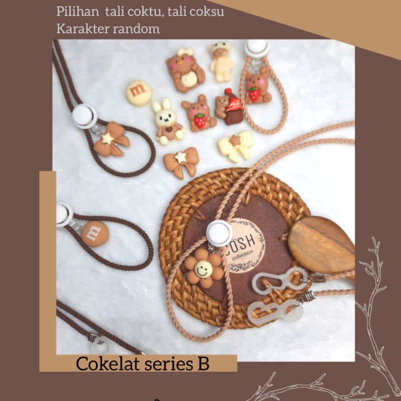 Strap masker karakter karet 2in1 coklat series anak dan dewasa