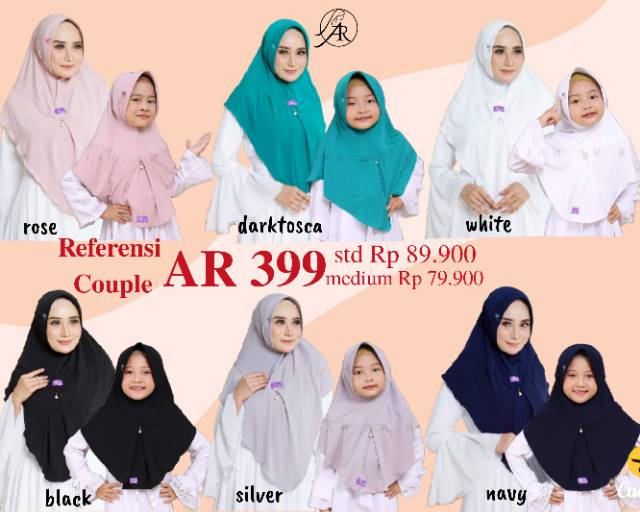 Hijab Ar Rafi AR 399 std AR 399 medium/couple hijab instan-2