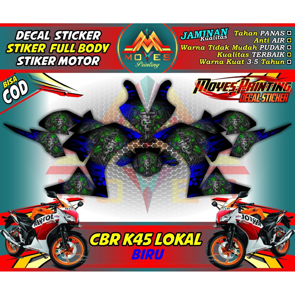 Decal stiker vareasi cbr k45 lokal stiker full body honda cbr stiker motor honda cbr