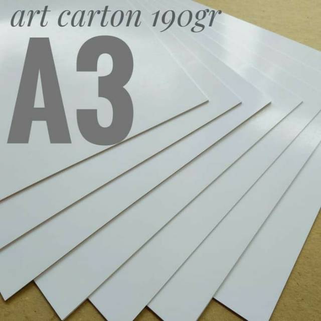 

( 50 Lembar ) Kertas Art Carton 190 Gsm / Karton Glossy Uk A3 29.7cm X 42cm