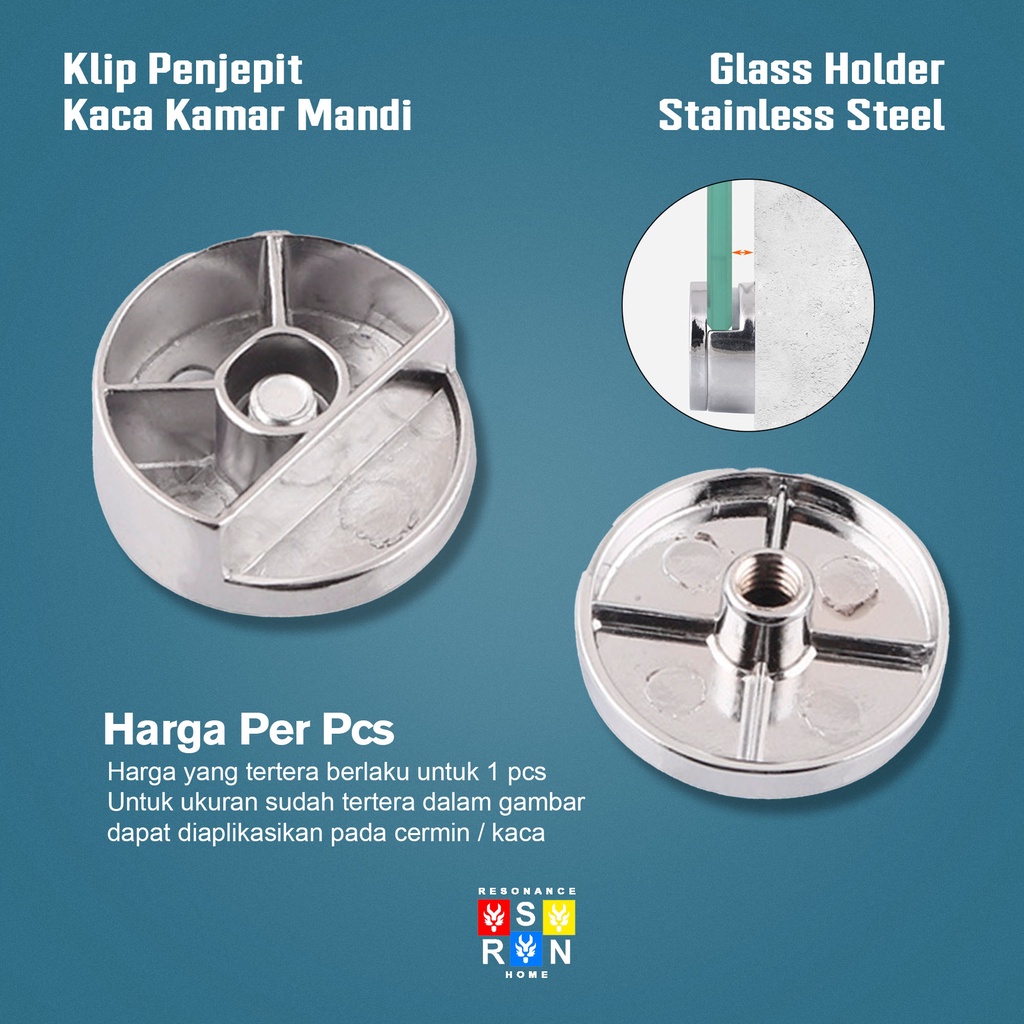 Penjepit Kaca - Cermin Bulat / Glass Holder Resonance Home
