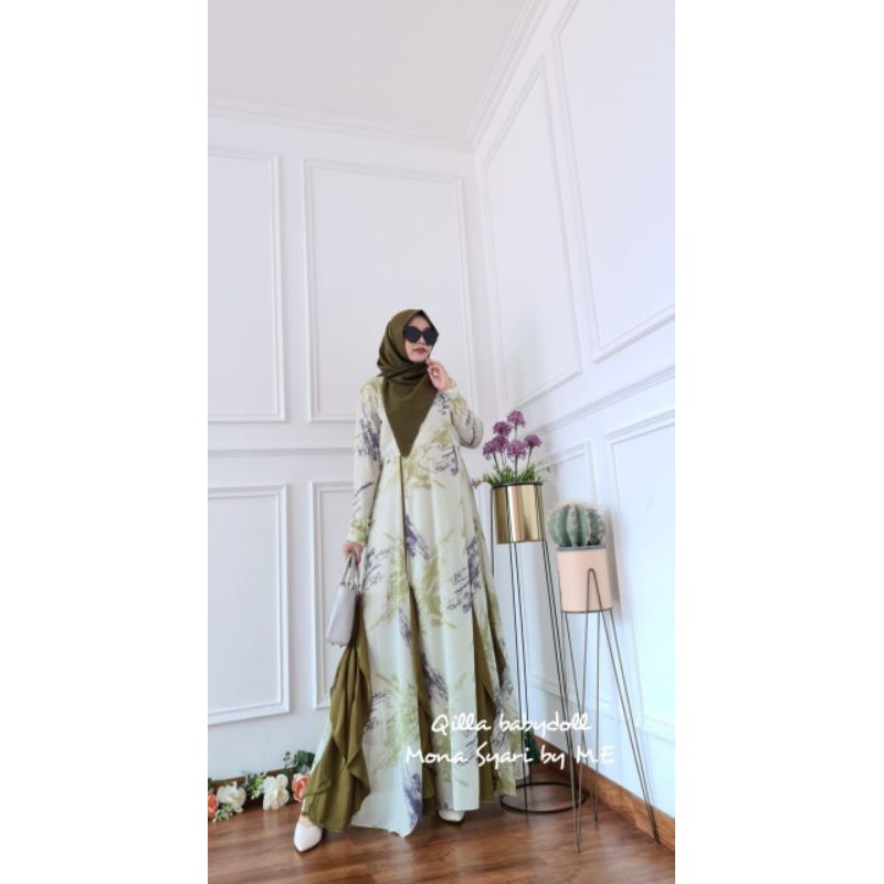 Ori mona syari by me#200 qilla babydoll dress