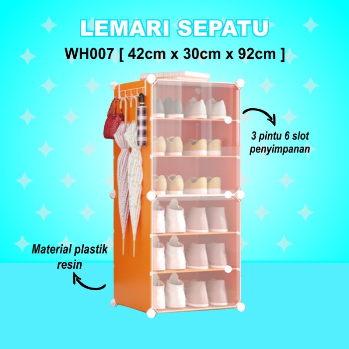 BAYAR DITEMPAT Rak Sepatu Anti Debu Tebal / Shoe Rack Portable Serbaguna / Kotak Sepatu Portable / Rak Sepatu Pintu Kaca COD TERMURAH