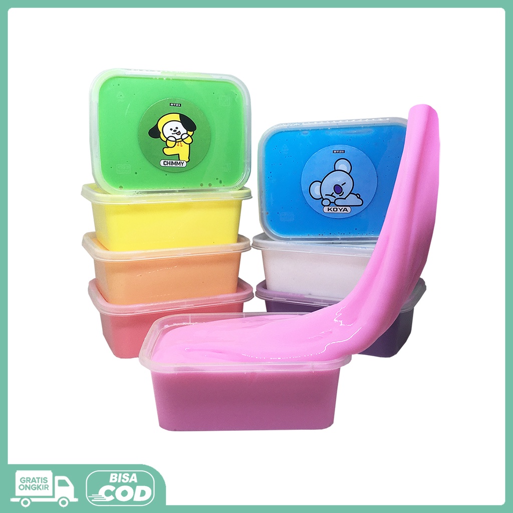 SLIME JUMBO BT21 BTS TOFU LEMBUT & TIDAK LENGKET 200 GRAM