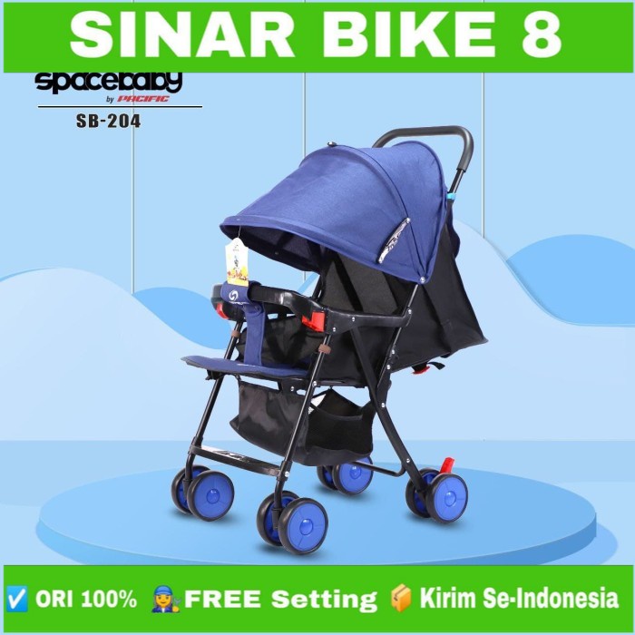 Kereta Dorong Anak Bayi Baby Stoller SPACEBABY SB 204  Bisa Rebahan