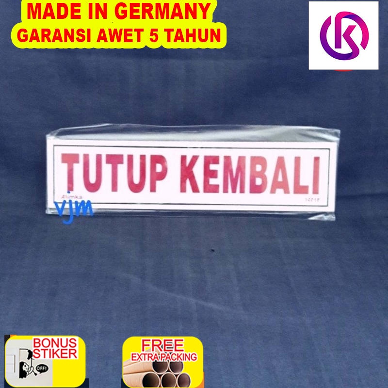 

Grosir Plat Acrylic TUTUP KEMBALI (20x5cm)