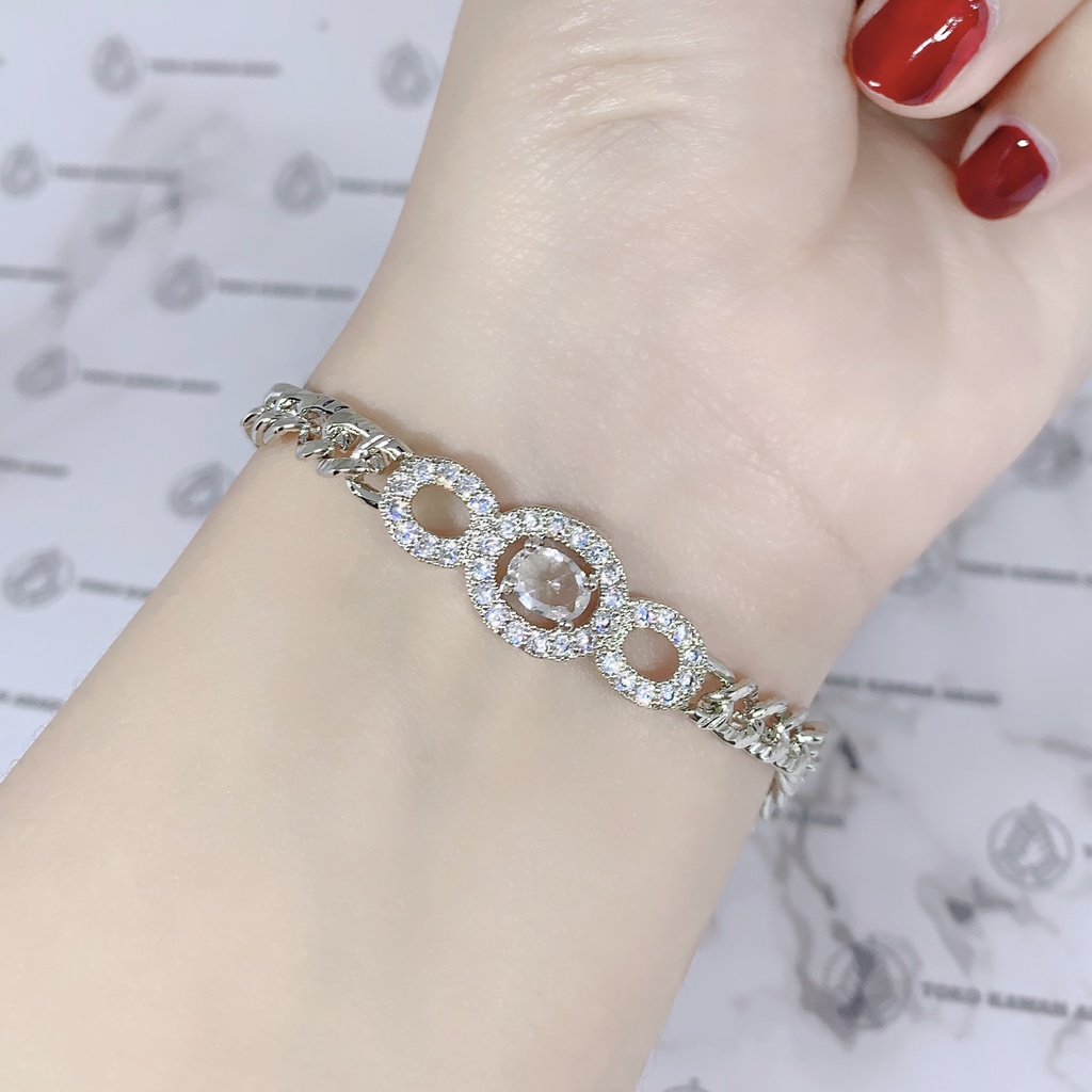 Gelang Tangan Dewasa Motif Gelombang Xuping Silver Perhiasan Wanita *53