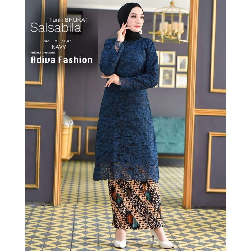 KEBAYA BROKAT KURUNG /TUNIK BRUKAT /KEBAYA SET ROK PLISKET /KEBAYA TUNIK HITAM /KEBAYA