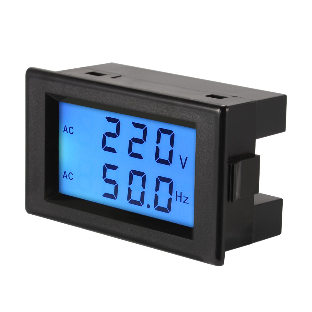 Jual Dual AC Volt + Hertz Meter LCD Voltmeter Tegangan PLN Genset