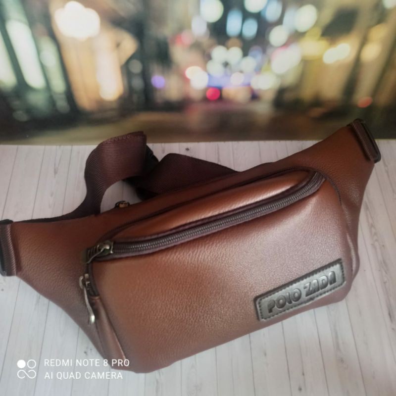 WAIST BAG PRIA BEST SALLER !!! Tas selampang Pria kulit PREMIUM Polozada PU Z012