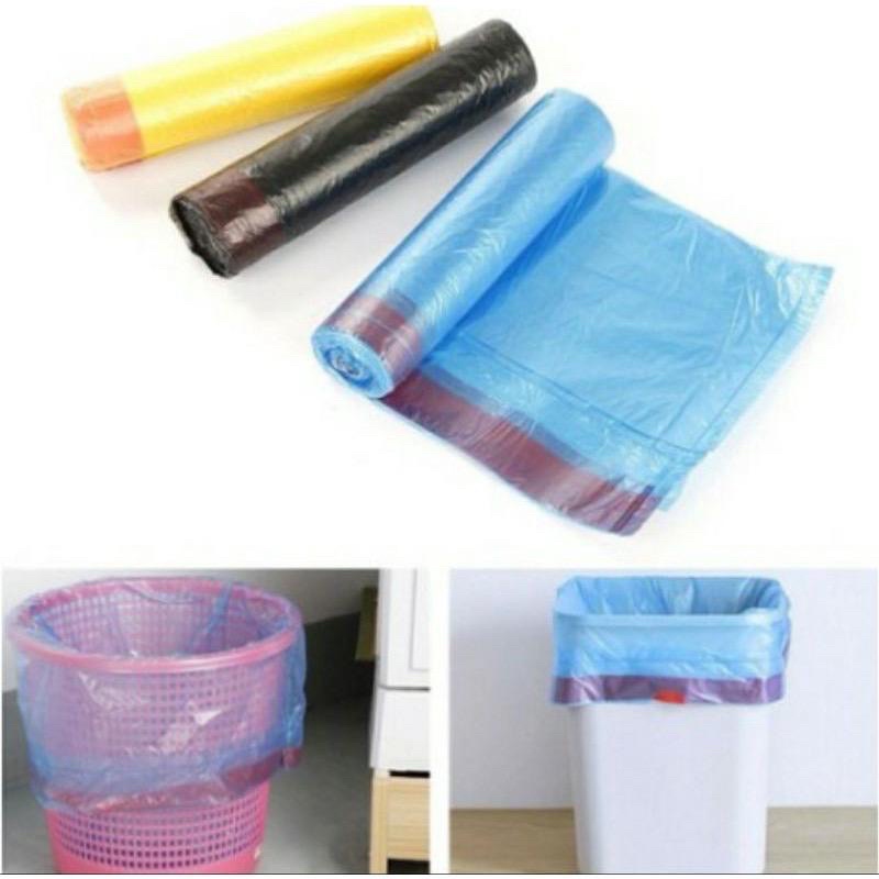 Kantong Plastik Sampah Rol + Tali Bahan Kuat Bagus 1 Rol isi 15 pcs