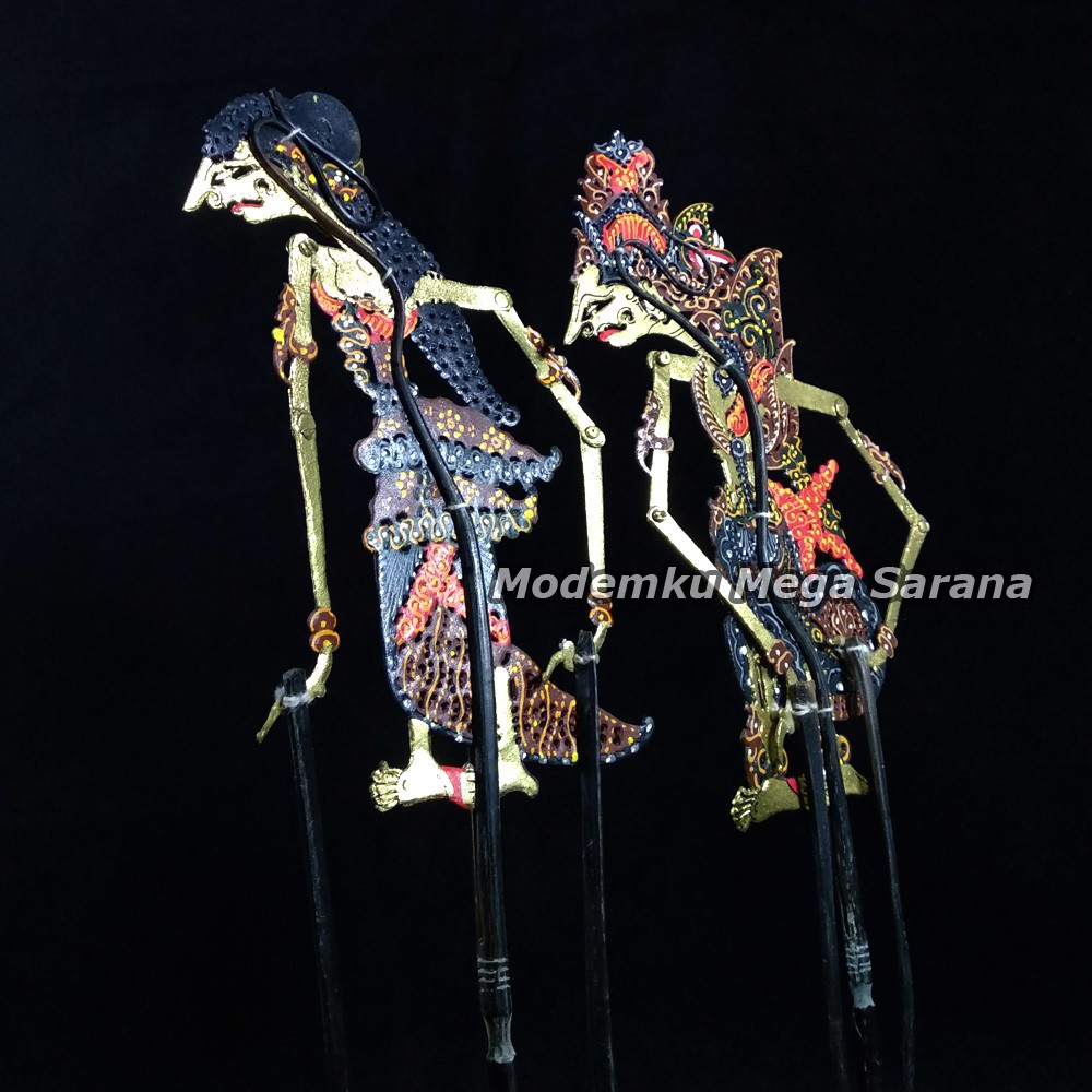 Wayang Kulit Mini Caperan Super Halus - Rama Shinta - RUS01 Motif Batik