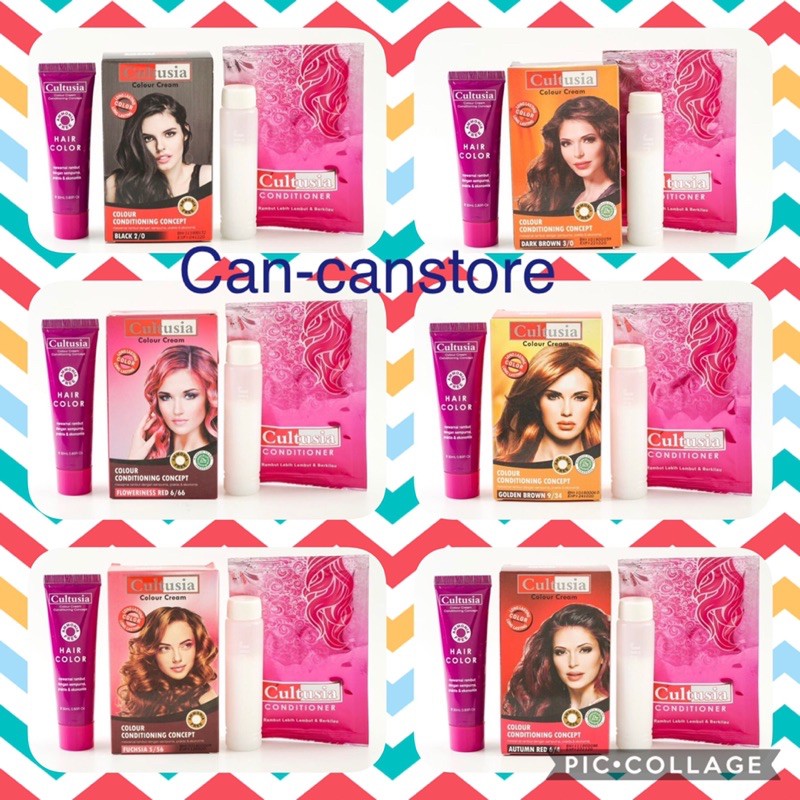 CULTUSIA HAIR COLOR / COLOUR CREAM / CAT RAMBUT 30 ML