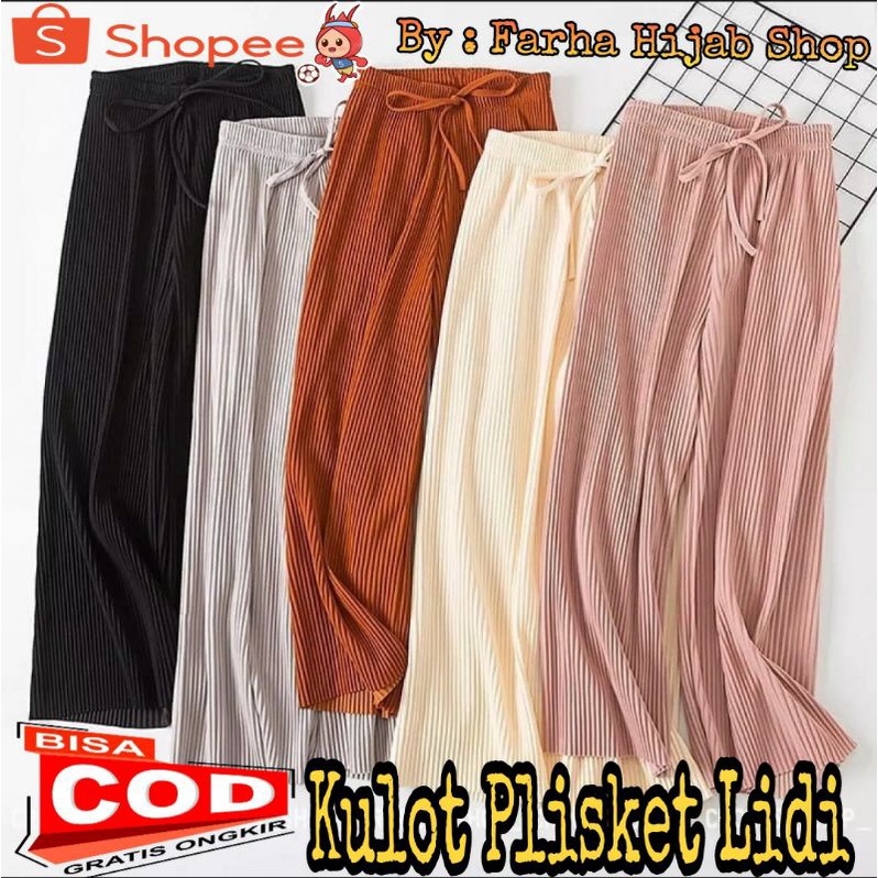 1.1 NEW YEAR SALE | KULOT PLISKET LIDI PREMIUM | KULOT PLISKET LIDI TEBAL | BAHAN HYGET PREMIUM PANJANG 90CM