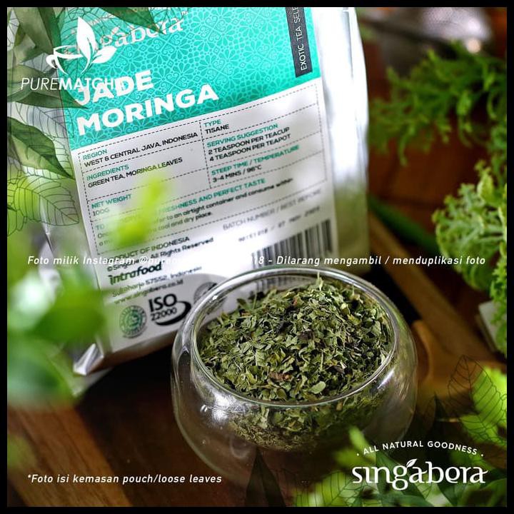 

Singabera - Tisane Jade Moringa Tea 10Gr Sample Teh Hijau Daun Kelor