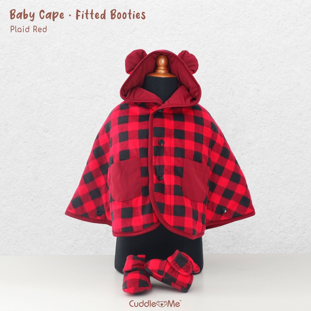 1 SET CUDDLEME Babycape &amp; Fitted Booties Motif Sama Jaket dan Sepatu Bayi Baby Gift Set Kado Kelahiran Bayi