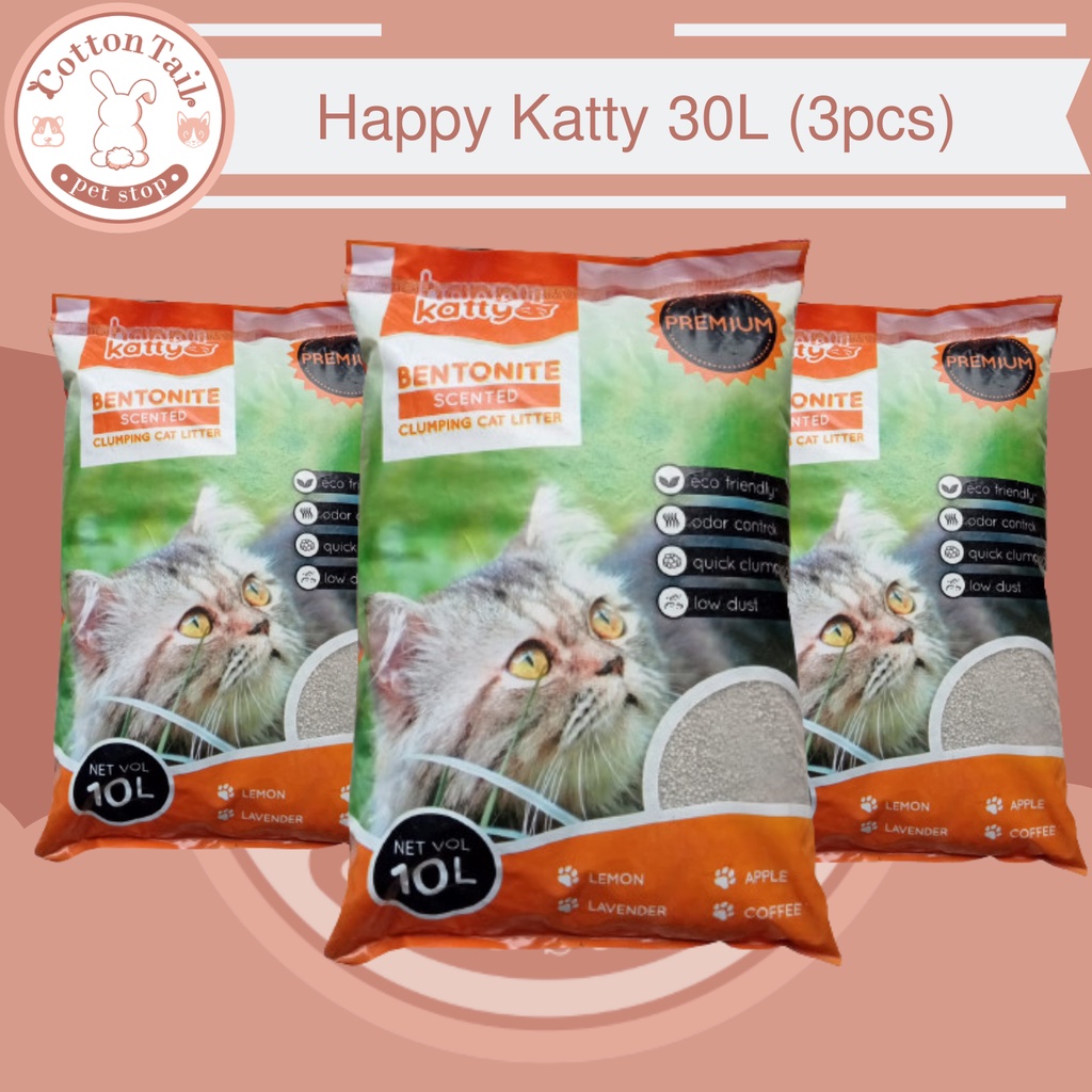 Happy Katty 30L ( 3pcs ) / Pasir Kucing Happy Katty Premium 30L (3pcs)