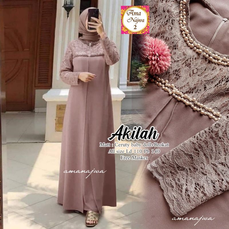 AKILAH DRESS BROKAT+ CERUTY BABYDOLL