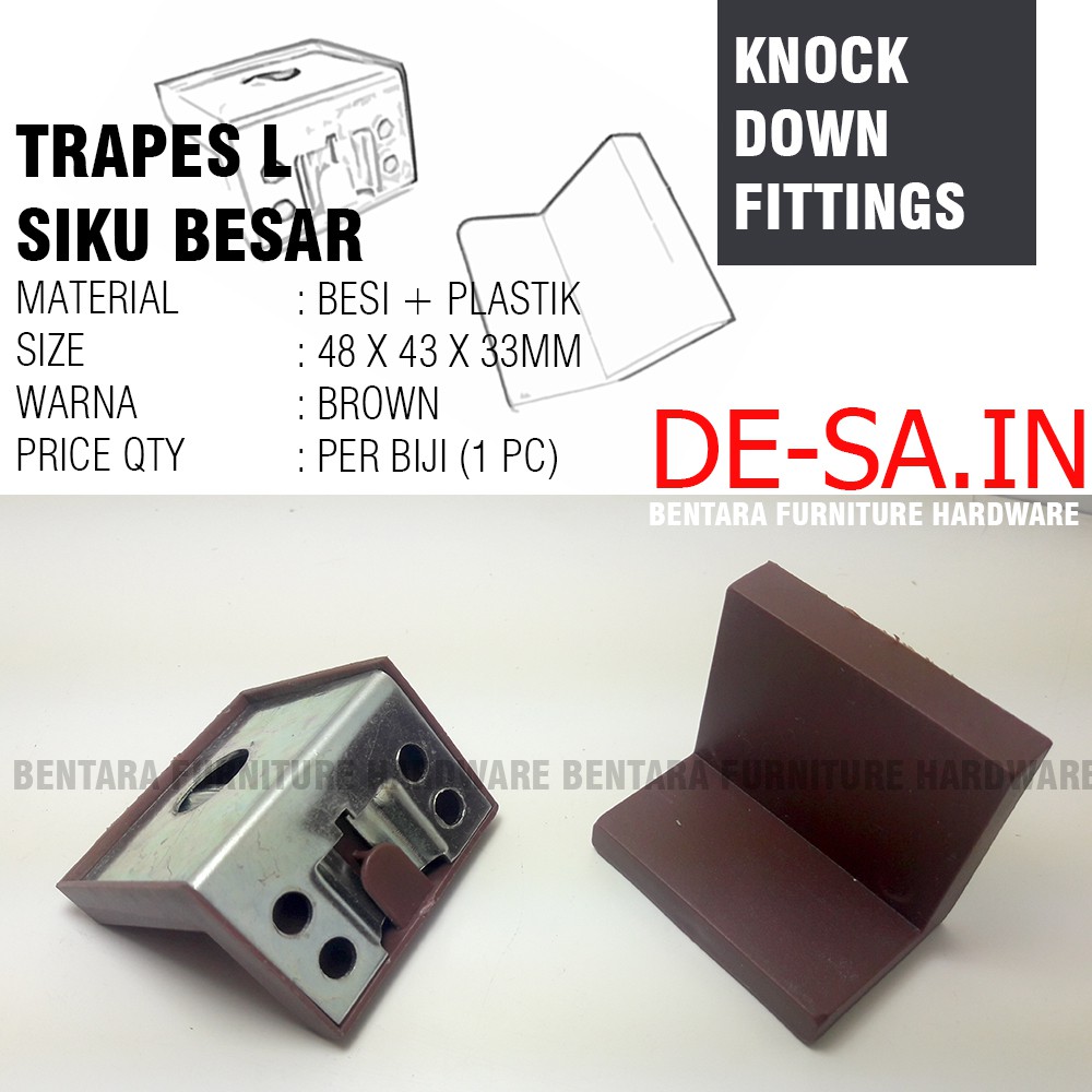 Large TRAPES-L SIKU  BROWN WHITE Coklat Putih Besar - AMBALAN KNOCKDOWN TRAVES TRAFEX FITTING