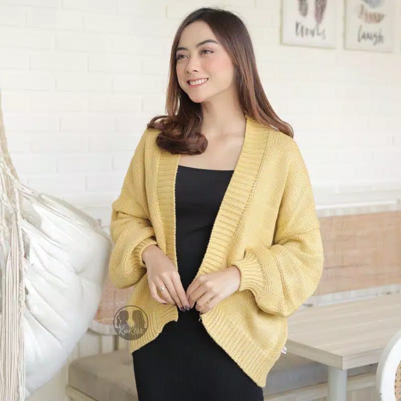 FLUFFY Bubble Cardy Cardigan Wanita Rajut Halus Tebal FLUFFY Bubble Cardy Cardigan Wanita Rajut Halus Tebal