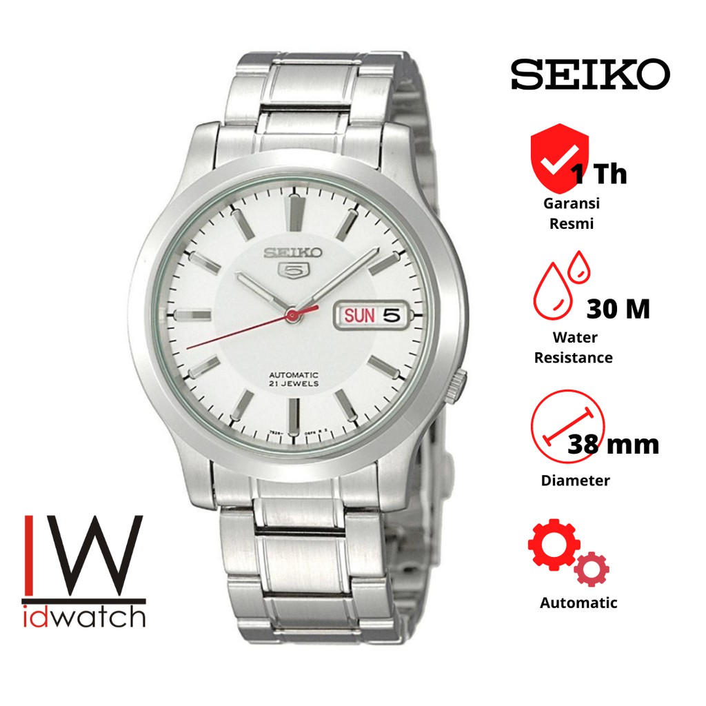 Seiko 5 SNK789K1 Automatic Jam Tangan Pria Original SNK789 Cowok Strap Rantai Stainless