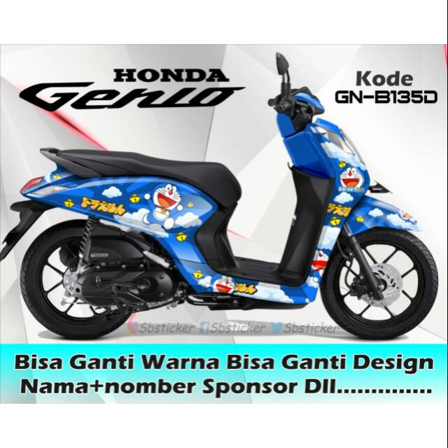  Stiker  motor  Genio full  body  motif Doraemon  Shopee Indonesia