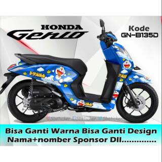  Stiker motor Genio  full body motif Doraemon Shopee Indonesia