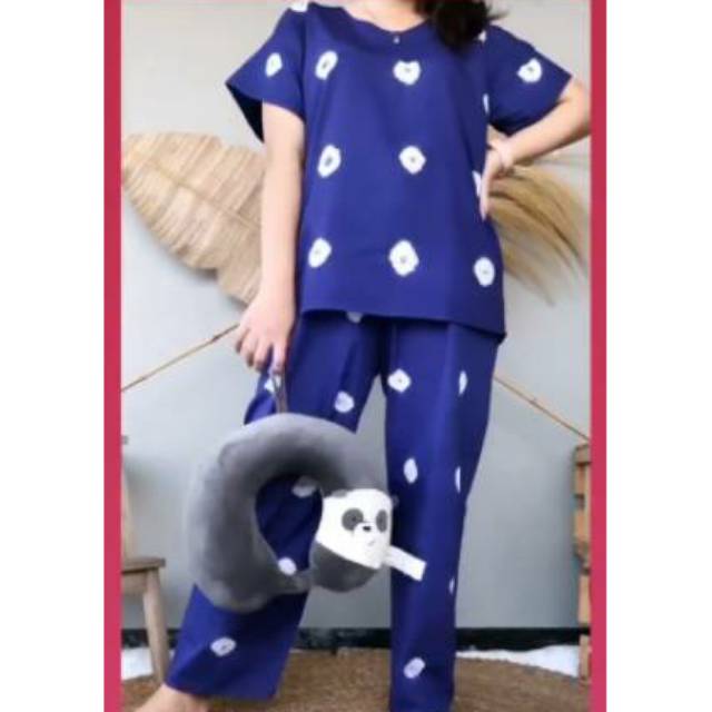 SHIBORI SET katun blouse celana panjang