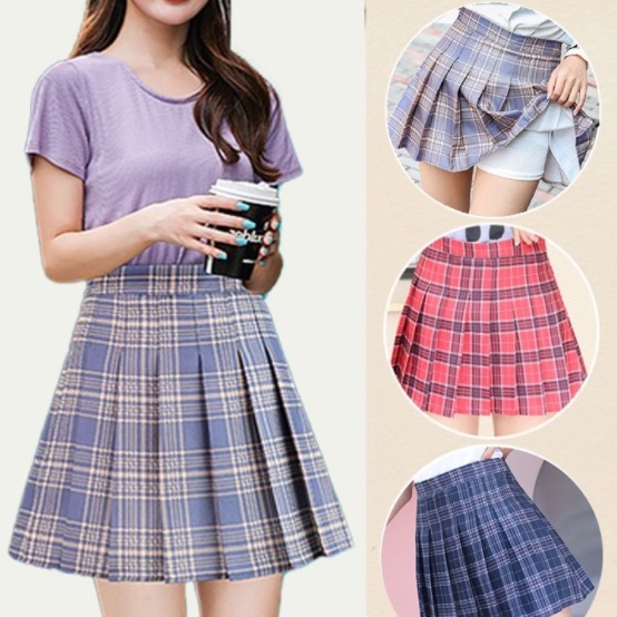 【Blossom】Korea Mini Skirt / Lipit Skirt / Rok Mini/Rok Pendek Lisa Blackpink 2145