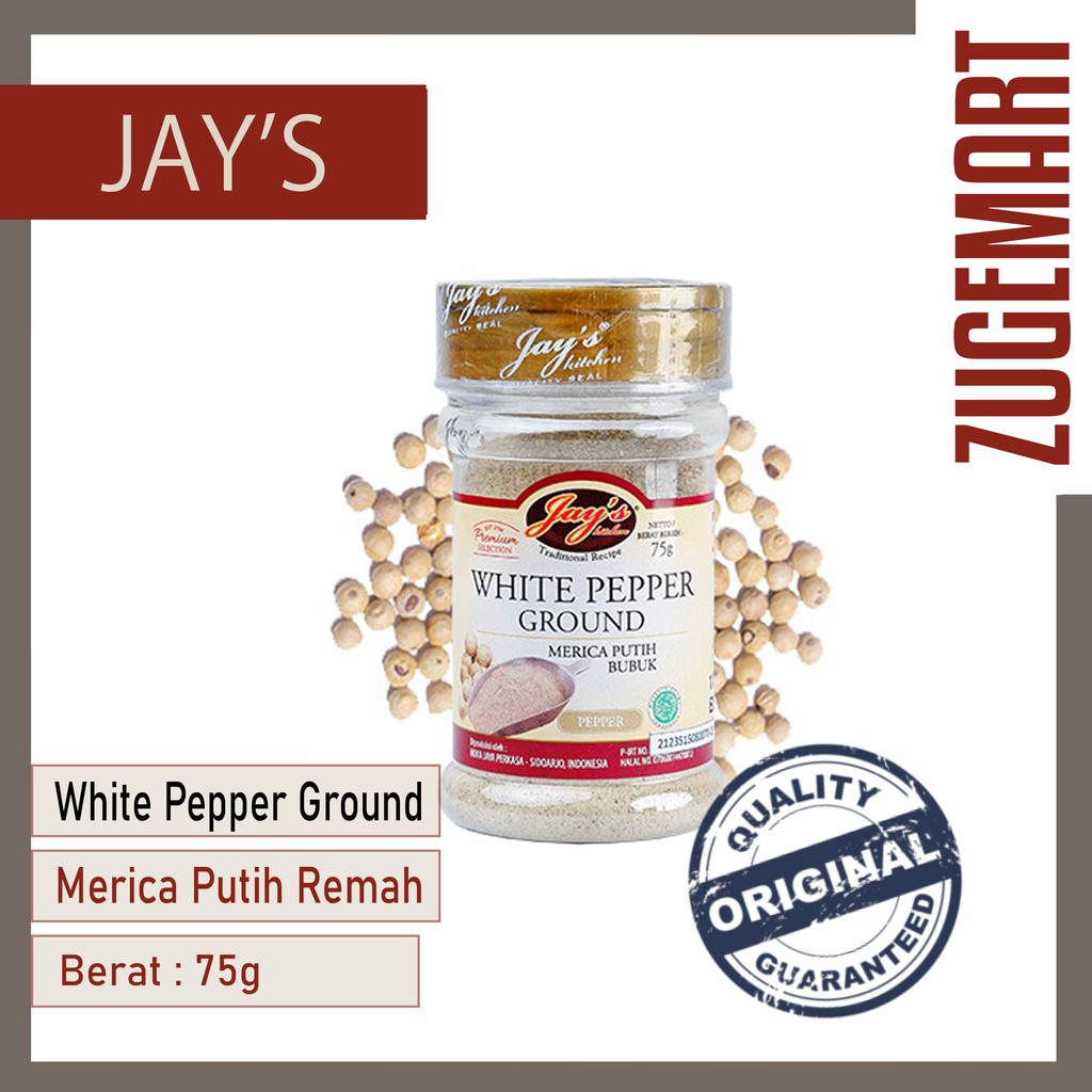

Jay's White Pepper Ground / Lada Putih Bubuk Jays / Jay Merica Putih
