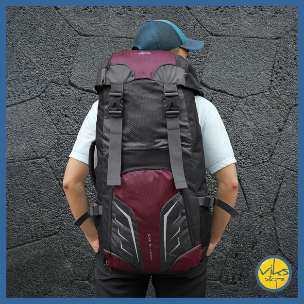 Tas Ransel Carrier Gunung Adventure Hiking Outdoor Original 60L Lokal Premium Tas Naik Gunung Tas Traveling Tas Keril Petualang