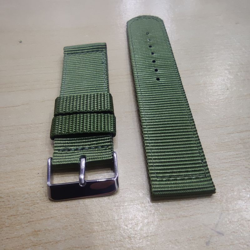 Tali Jam tangan Kanvas Nilon Kualitas super Hijau army