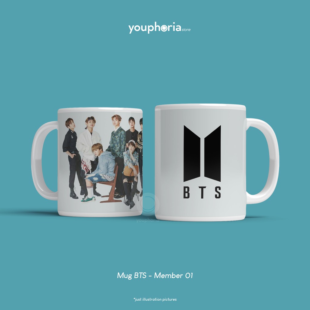 Mug Custom - Mug BTS - Mug BT21 - Souvenir Kpop - Merchandise Member BTS 01