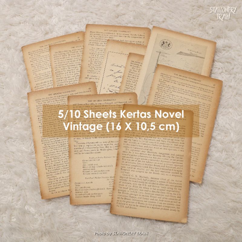 

Kertas Novel Vintage 5-10 Sheets / Dekorasi Bullet Journal