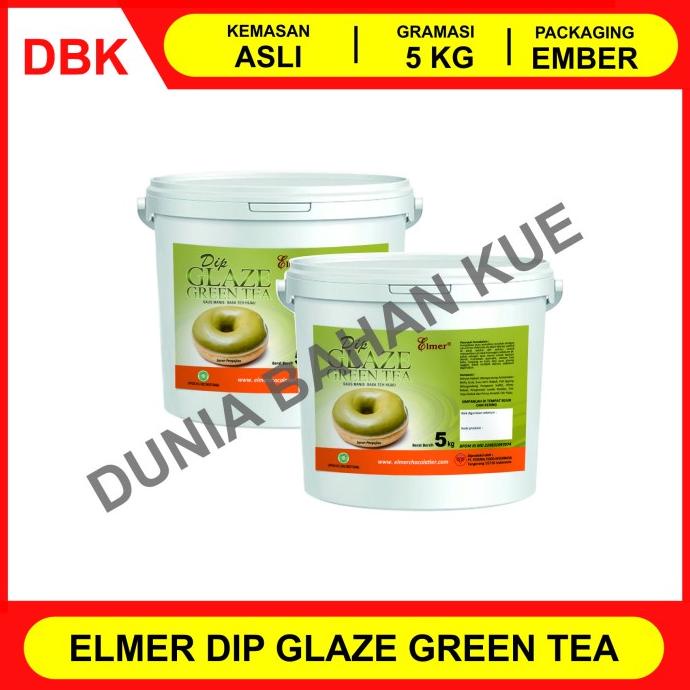 

ELMER DIP GLAZE 5 KG - TOPPING DONAT PISANG NUGGET - GREEN TEA ---NEW---