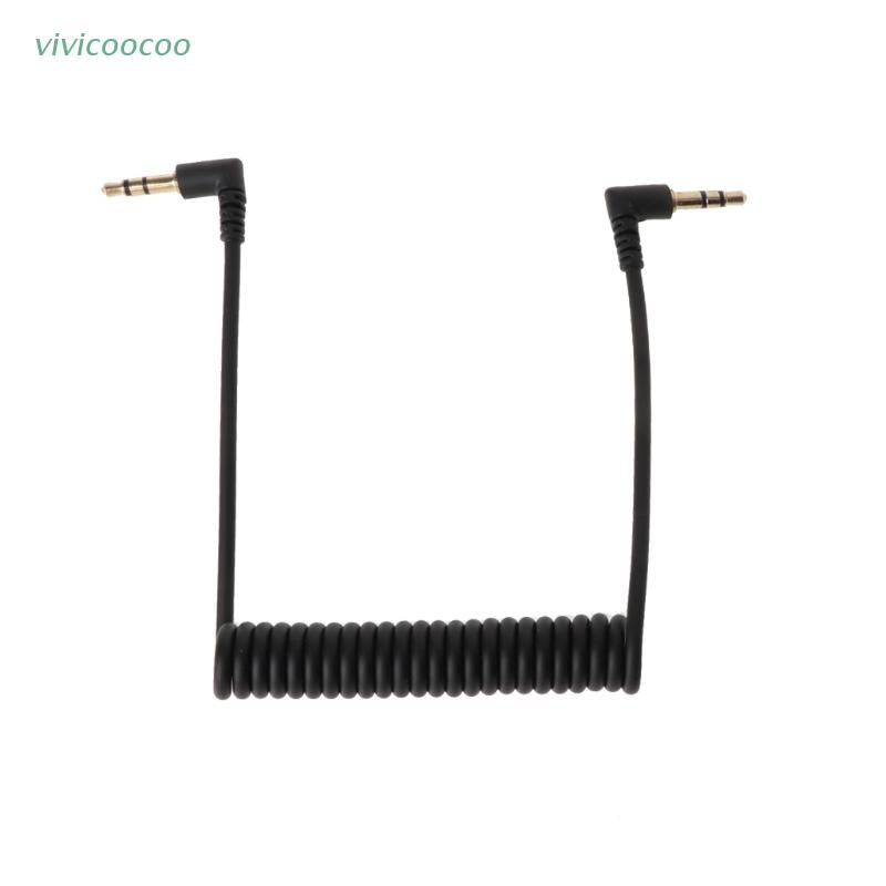 VIVI   90 Degree Right Angled 3.5mm Jack Male To Male Spring Stereo Audio Car AUX Cable