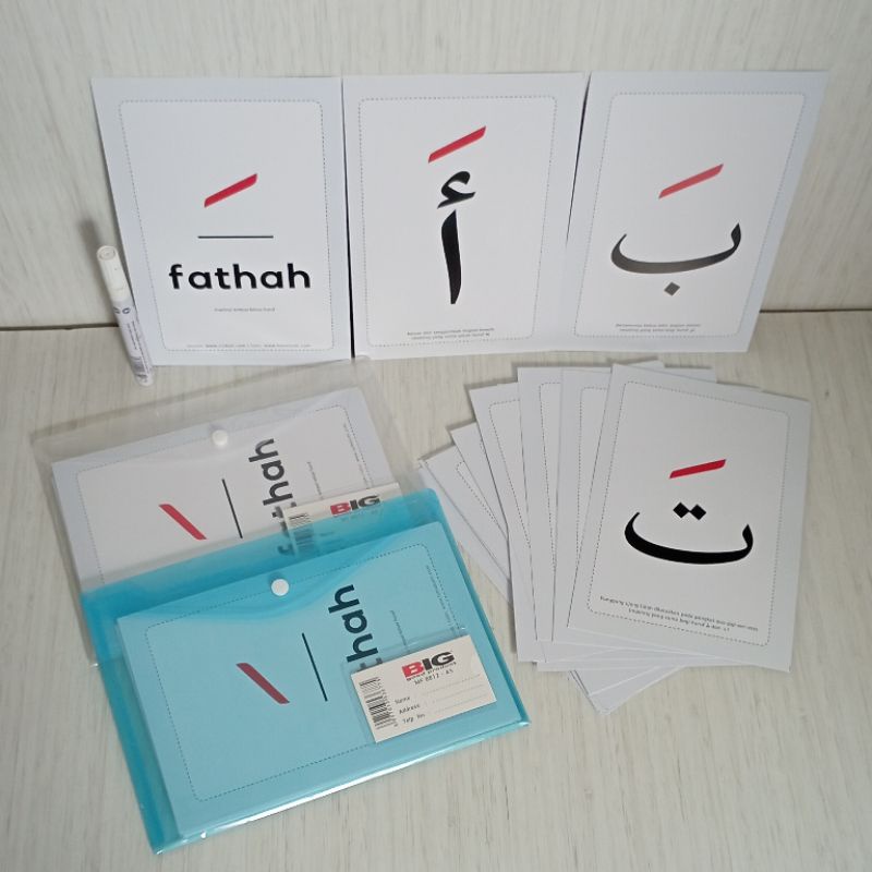 Flashcard Hijaiyah Harakat Fathah dan Makhorijul huruf (uk A5)