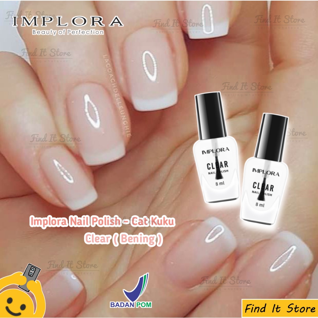 Implora Nail Polish Kutek Cat Pewarna Kuku Nudes | Clear | Wonder | Red BPOM