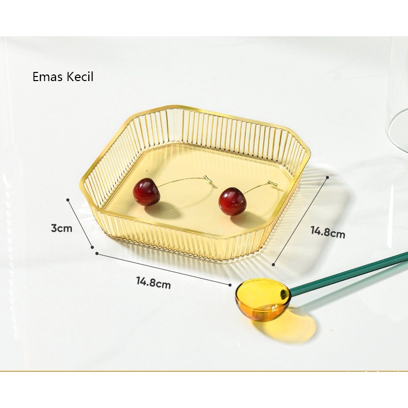 Nampan Plastik Dengan Pegangan Serbaguna Baki Tray Aesthetic Nordic Style Nampan Cantik Dekorasi Hiasan Rumah Nampan