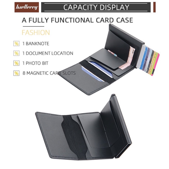 Dompet Kartu Kulit Pria Rfid Wallet Card Holder Baellerry K9138